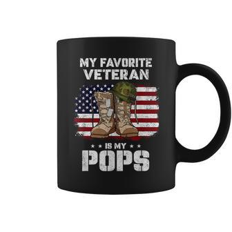 My Favorite Veteran Is My Pops American Flag Veterans Day Coffee Mug - Monsterry