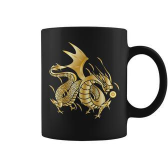 Fearless Golden Chinese Dragon Fire Ball Coffee Mug - Monsterry AU