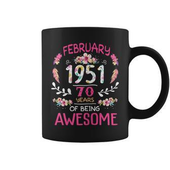 February Girl 1951 70Th Birthday 70 Years Old Coffee Mug | Crazezy DE