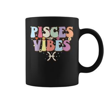 February March Birthday Astrology Groovy Pisces Zodiac Sign Coffee Mug - Monsterry DE