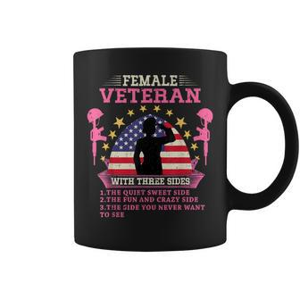 Female Veteran With Three Sides Veteran Mother 2023 Coffee Mug - Monsterry