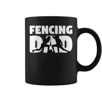 Fencing Dad Father Fencing Silhouette Coffee Mug - Monsterry
