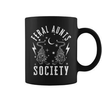 Feral Aunts Society Tiger And Lightning New Aunt Cool Auntie Coffee Mug - Monsterry