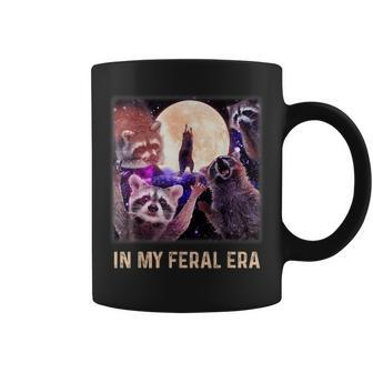 In My Feral Era Racoons Howling At The Moon Raccoon Meme Coffee Mug - Thegiftio UK