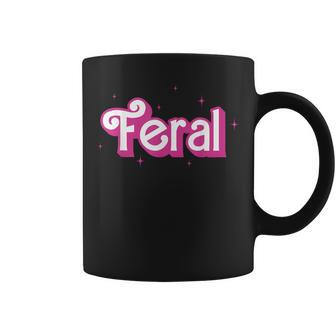 Feral Girl Summer Rap Trap Pink Retro Womens Coffee Mug - Seseable