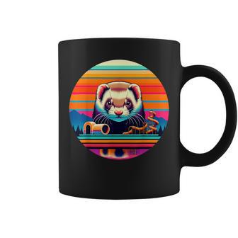 Ferret Sunset Retro Style Safari Vintage 70S Coffee Mug - Monsterry DE