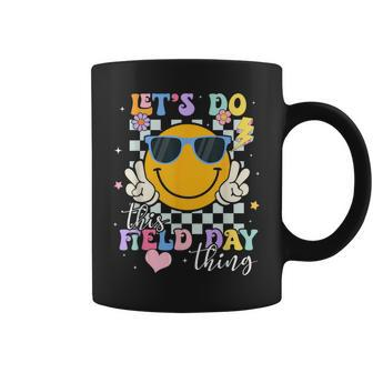 Lets Do This Field Day Thing Groovy Hippie Face Sunglasses Coffee Mug - Monsterry AU