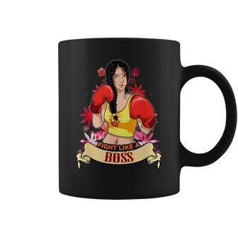 Fight Like A Boss Empowered Indian Women Boxing Fighter Coffee Mug | Crazezy UK