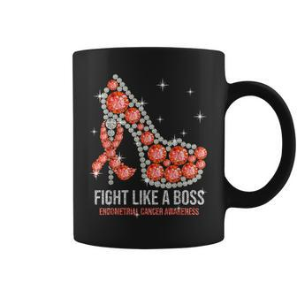Fight Like A Boss Fabulous Endometrial Cancer Awareness Coffee Mug | Crazezy