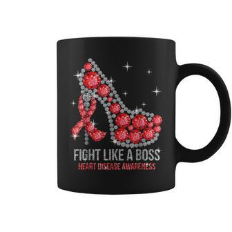 Fight Like A Boss Heart Health Heart Disease Awareness 2023 Coffee Mug | Crazezy DE