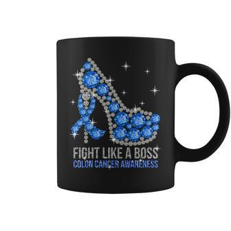 Fight Bowel Cancer Like A Boss Colon Cancer Awareness Coffee Mug | Crazezy UK