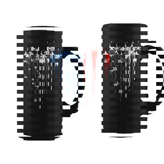 Fighter Jet Airplane American Flag Heart 4Th Of July Retro Coffee Mug - Seseable