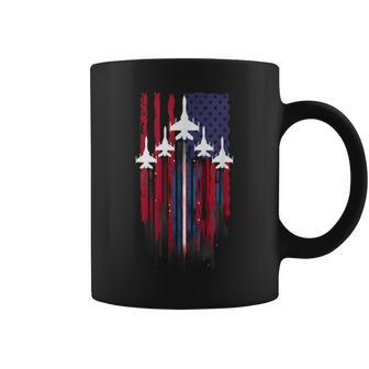 Fighter Jet Airplane American Flag Patriotic 4Th Of July Coffee Mug | Mazezy