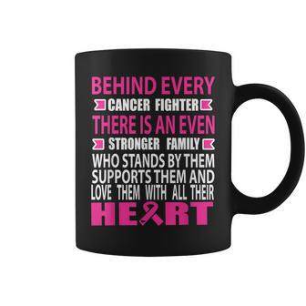 Fighter And Strong Family Breast Cancer Awareness Cancer Coffee Mug - Seseable
