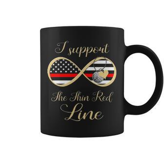 Firefighter I Support The Thin Red Line Coffee Mug | Mazezy