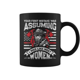 Your First Mistake Was Assuming Firefighter Coffee Mug | Mazezy