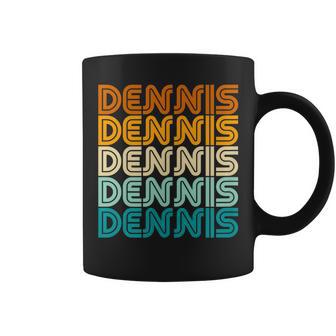 First Name Dennis Vintage Retro Sunset Style Coffee Mug - Monsterry UK