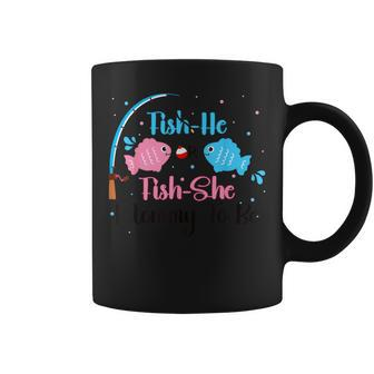 Fish-He Or Fish-She Mommy To Be Gender Reveal Baby Shower Coffee Mug - Seseable