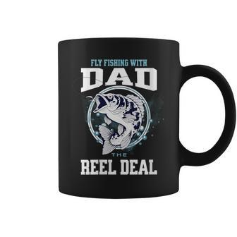 I Am Fishing With Dad The Reel Deal Fathers Day Vintage Coffee Mug - Monsterry