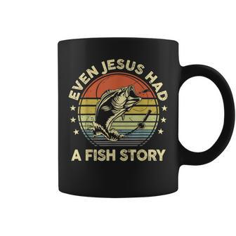 Fishing Even Jesus Had Fish Story Bass Fish Dad Coffee Mug - Monsterry AU