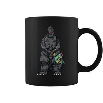 Fishing Japanese Movie Dinosaur Monster Fisherman Coffee Mug - Monsterry UK