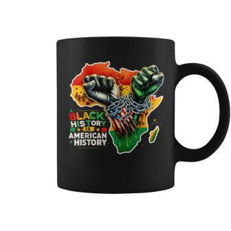Fist Hands Black History Black History Is American History Coffee Mug - Monsterry