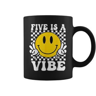 Five Is A Vibe 5Th Birthday Groovy Boys Girls 5 Years Old Coffee Mug - Monsterry AU