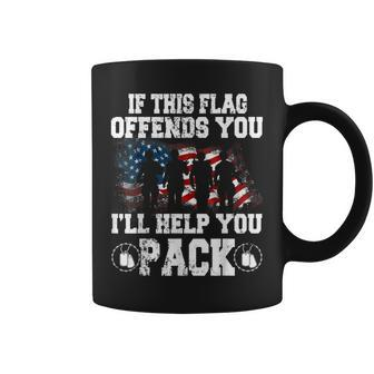 If This Flag Offends You I'll Help You Pack Veteran Coffee Mug - Monsterry