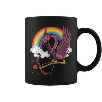 Flamingo Bird Valentines Day Love Rainbow Coffee Mug | Mazezy