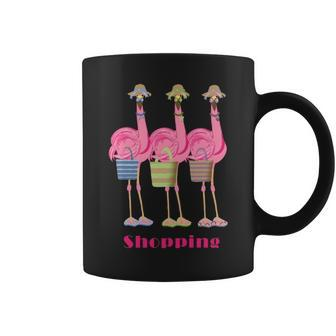 Flamingo Friends Go Shopping Coffee Mug | Mazezy