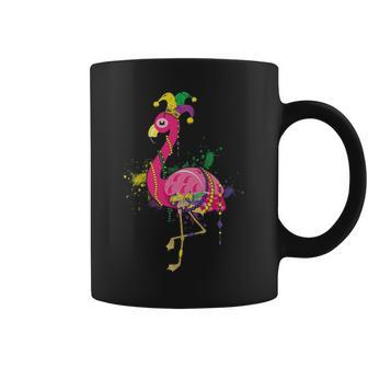 Flamingo Mardi Gras Beads Coffee Mug | Mazezy
