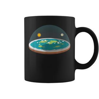 Flat Earth T Map Model Globe Conspiracy Believer Coffee Mug - Monsterry