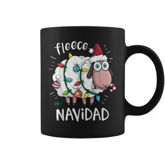 Fleece Feliz Navidad Cute Sheep Christmas Coffee Mug - Monsterry