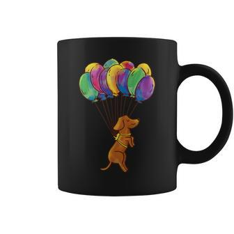 Fliegender Hund und Bunte Ballons Unisex Tassen für Damen und Herren - Seseable
