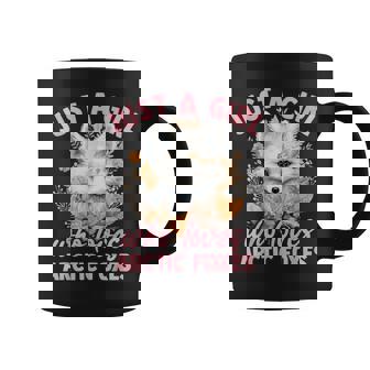 Floral Arctic Fox Just A Girl Who Loves Arctic Foxes Coffee Mug - Thegiftio UK