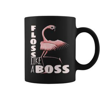 Floss Like A Boss Flamingo Flossing Bird Coffee Mug | Mazezy