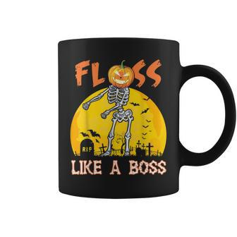 Floss Like A Boss Skeleton Halloween Boys Girls Coffee Mug | Crazezy CA
