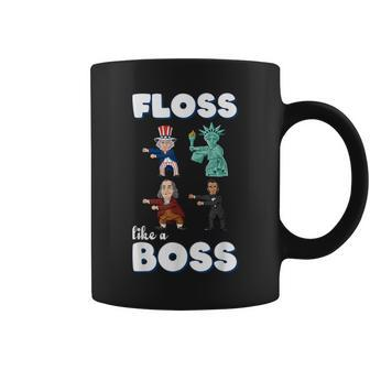 Floss Like A Boss Uncle Sam Ben Franklin 4Th Of July Coffee Mug | Crazezy AU
