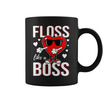 Floss Like A Boss Valentines Day Flossing Coffee Mug | Crazezy