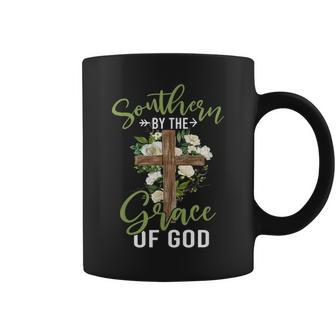 Flower Cross American By Birth Southern By The Grace Of God Coffee Mug - Monsterry