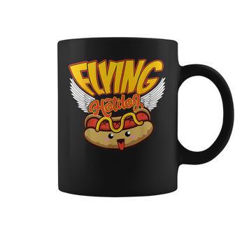 Flying Hot Dog Sausage Lovers Coffee Mug - Monsterry