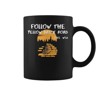 Follow Yellow Brick Road Wiz Black Film Movies Graphic Coffee Mug - Monsterry