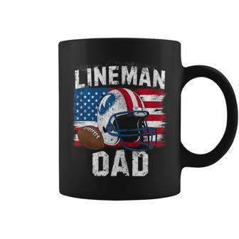Football Lineman Dad American Flag Fathers Day 4Th Of July Coffee Mug - Thegiftio UK