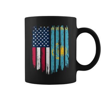 Foreigner Immigrant Usa United States Kazakhstan Flag Coffee Mug - Monsterry