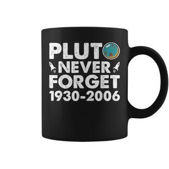 Never Forget Pluto Nerdy Astronomy Space Science Vintage Coffee Mug - Monsterry DE