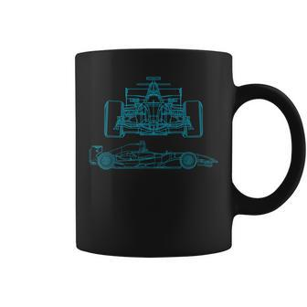 Formula Racecar Schematic Race Car Driver Formula Racing Coffee Mug - Monsterry