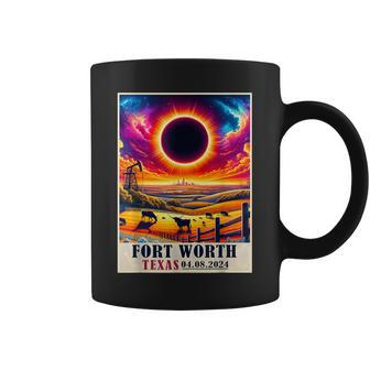 Fort Worth Texas Total Solar Eclipse 2024 Totatily Vintage Coffee Mug | Mazezy