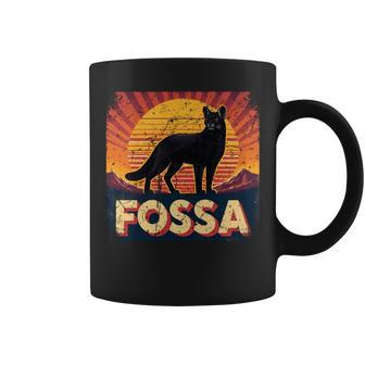 Fossa Retro Vintage Sunset Lover Of Fossa Animal Coffee Mug - Monsterry