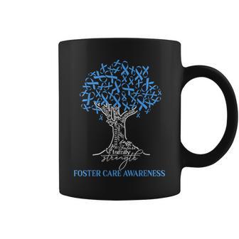 Foster Care Awareness Tree Ribbon Blue Coffee Mug - Monsterry