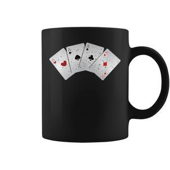 Four Ace Of Cards Heart Spade Clover Diamond Coffee Mug - Monsterry